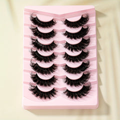 8D Cat Eye Lashes Faux Mink Hair False Eyelashes 7 Pairs