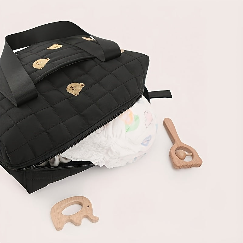 Embroidered Butterfly Diaper Bag with Multiple Compartments
