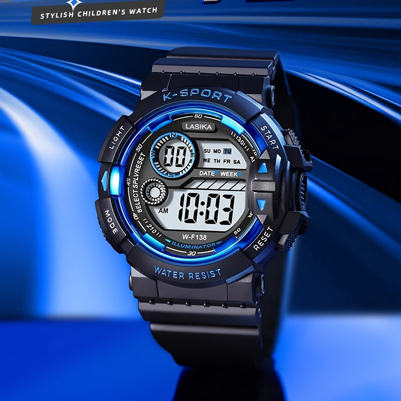 Boys' Sport Watch, IPX7 Swimming, Alarm, Luminous Display, Durable, Perfect Gift