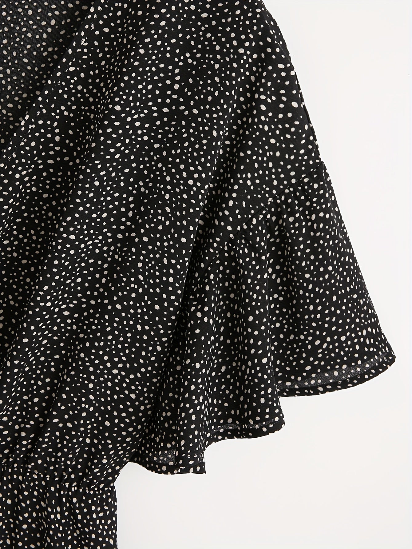 Polka Dot Butterfly Sleeve Peplum Top