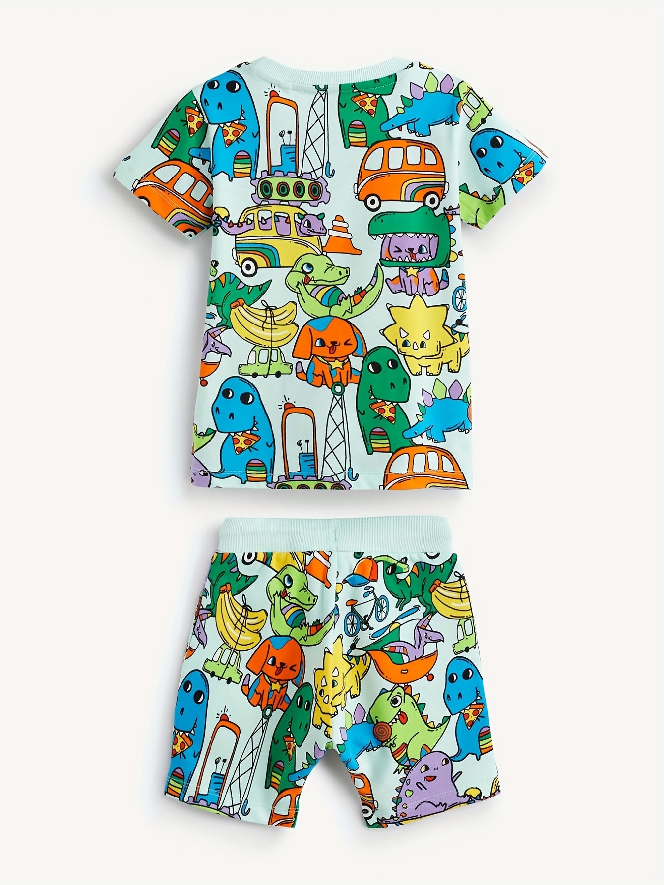 Toddler Boys Cartoon Tee Top Shorts Set Casual Outfit