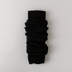 Rib Knit Leg Warmers Solid Crew Socks Women's Stockings