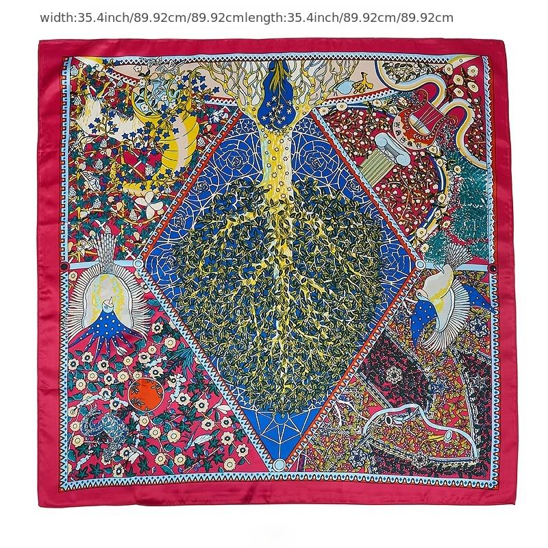 Large Square Silk Head Scarf for Women Lightweight Hair Wrap