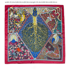 Large Square Silk Head Scarf for Women Lightweight Hair Wrap