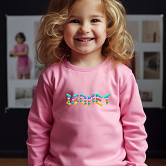 Alphabets Pattern Long Sleeve Sweatshirt for Girls