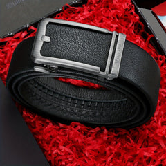 Men's Leather Belt with Automatic Buckle