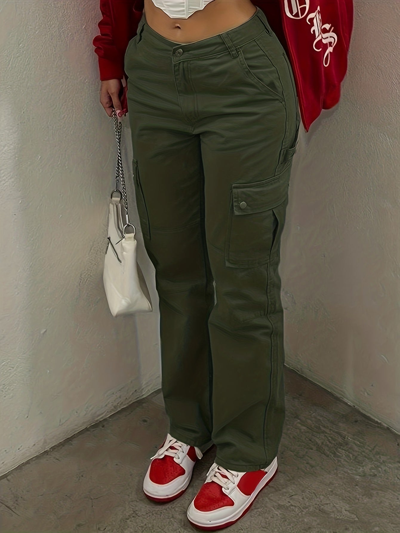 Vintage Y2K High Waisted Cargo Pants for Women