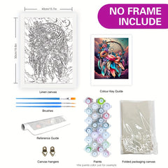 Colorful Feather DIY Paint by Numbers Kit 16x20inches