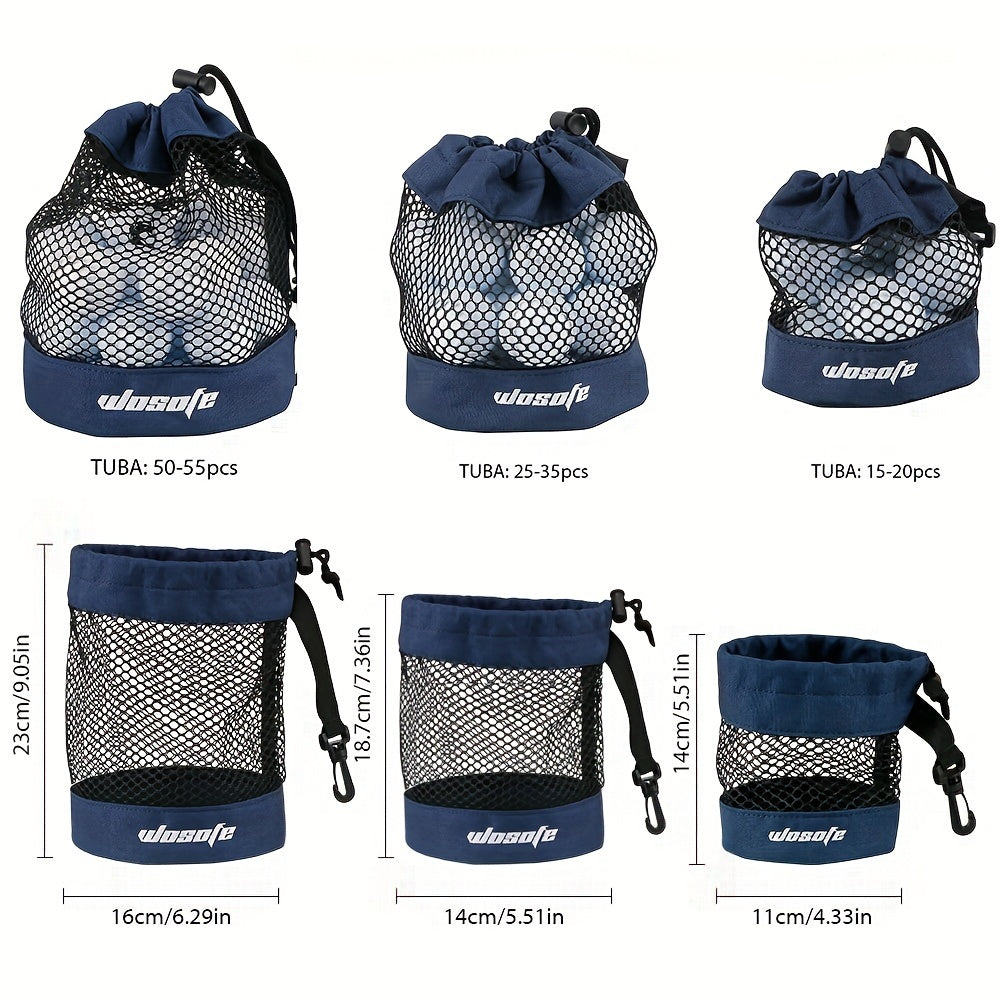 Mesh Golf Ball Bag Drawstring Holder with Hanging Strap