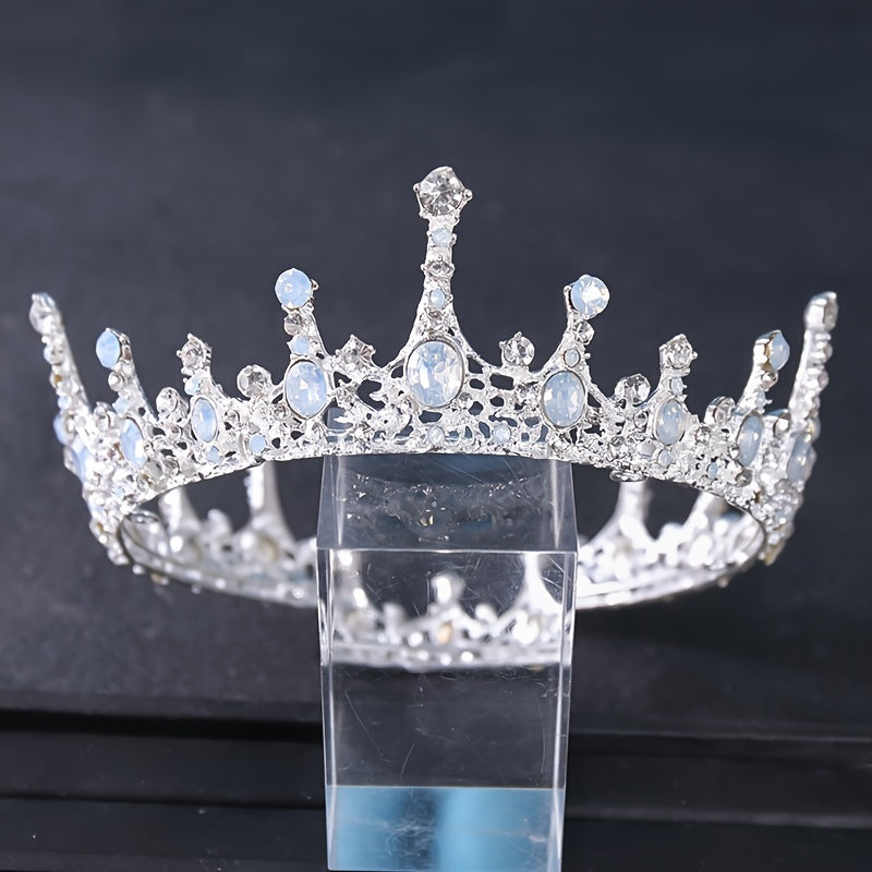 Bronze Baroque Queen Crown Vintage Princess Tiara Crystal Wedding
