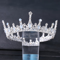 Bronze Baroque Queen Crown Vintage Princess Tiara Crystal Wedding