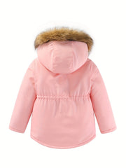 Girls Fleece Lined Hooded Coat Jacket for Fall Winter