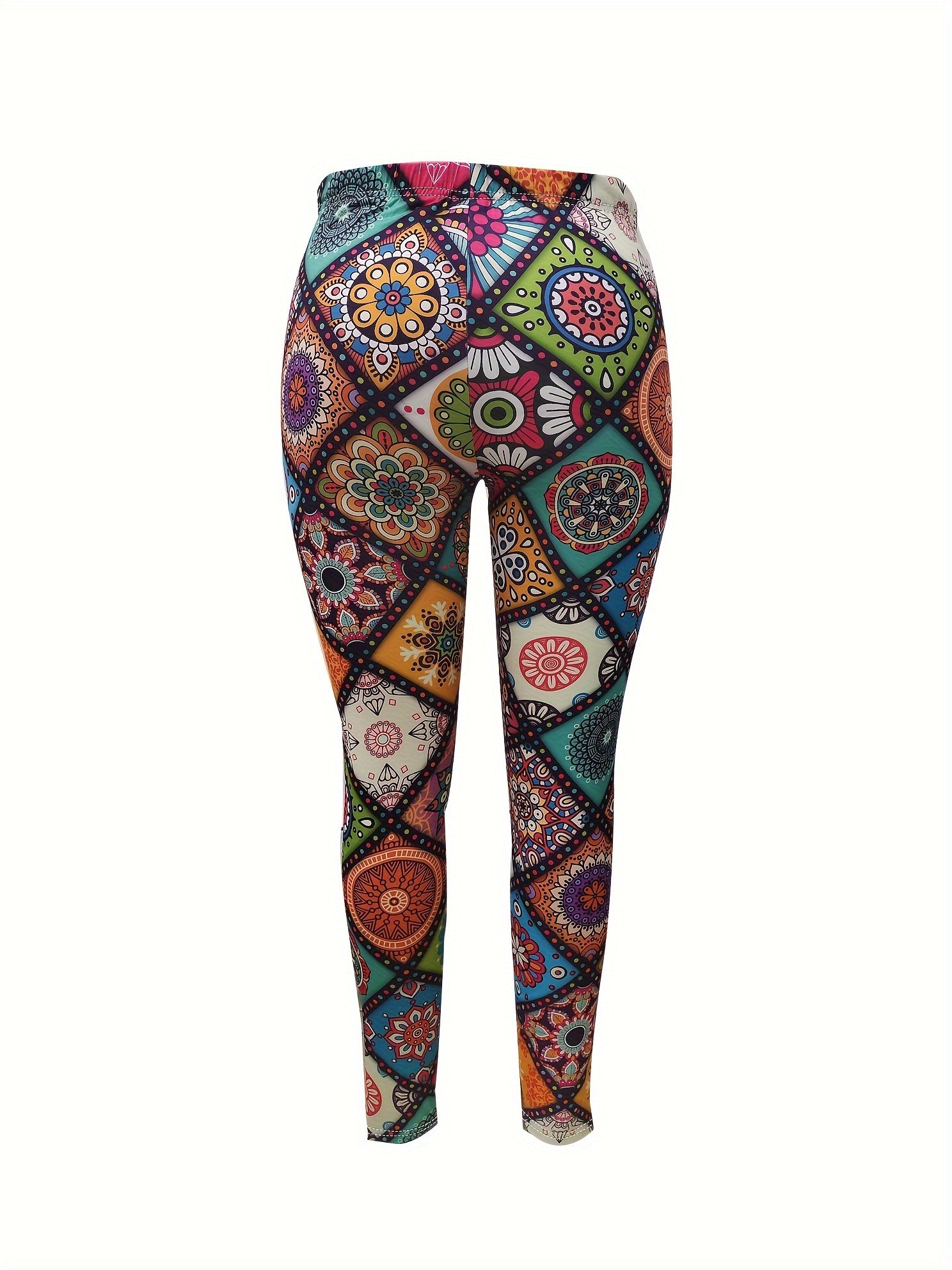 Women's Plus Painting Print High Rise Leggings
