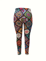 Women's Plus Painting Print High Rise Leggings