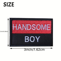 J CARP 2Pcs Dog Slogan Patches Embroidered Fastener Hook L