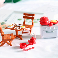 20pcs Mini Kitchenware Toys for Dollhouse Simulated Stovetop Pan Soup Pot & Fork