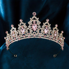 Alloy Inlaid Rhinestone Golden Hair Crown Wedding Tiara Crystal
