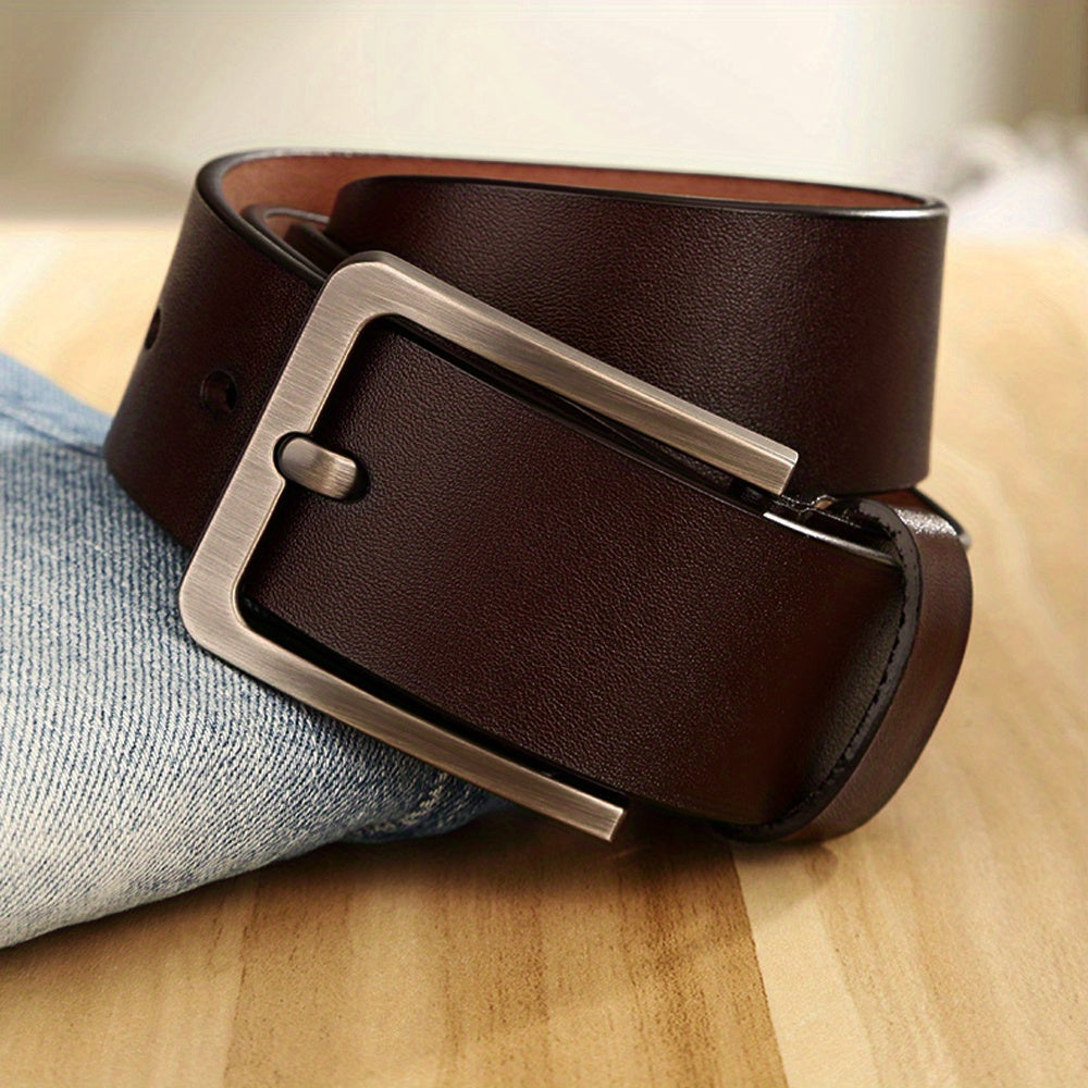 Two Story Cowhide Belt for Men Retro Male Buckle Belt