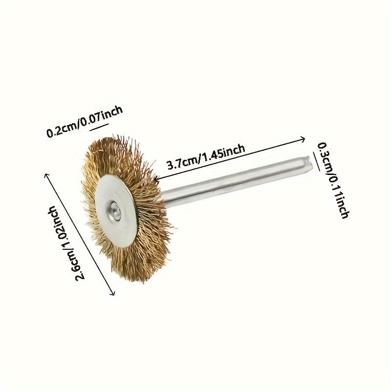 3pcs Rotary Tool Brass Wire Brush Set