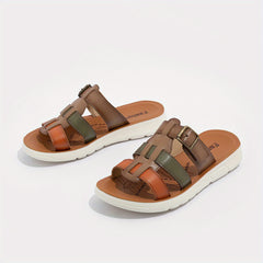 Women's Sports Sandals Open Toe Leaf & Letter Pattern Slides