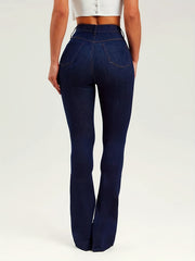 Vintage Style Butt Lifting Flare Jeans Women's Stretchy Bootcut Pants