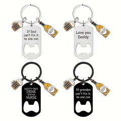 Stainless Steel Bottle Opener Keychain Wine Cup Pendant Key Ring