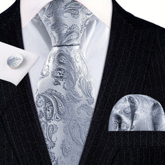 Mens Paisley Necktie Silk Western Dress Tie For Wedding