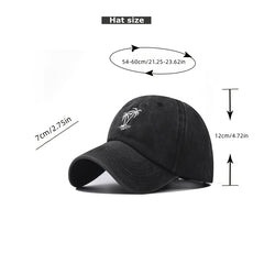 Men's Coconut Tree Embroidery Washed Casual Sun Hat Baseball Cap