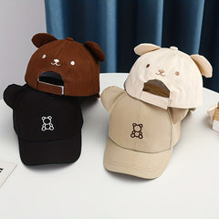 Kids' Bear Embroidered Sunshade Hat for Outdoor Activities