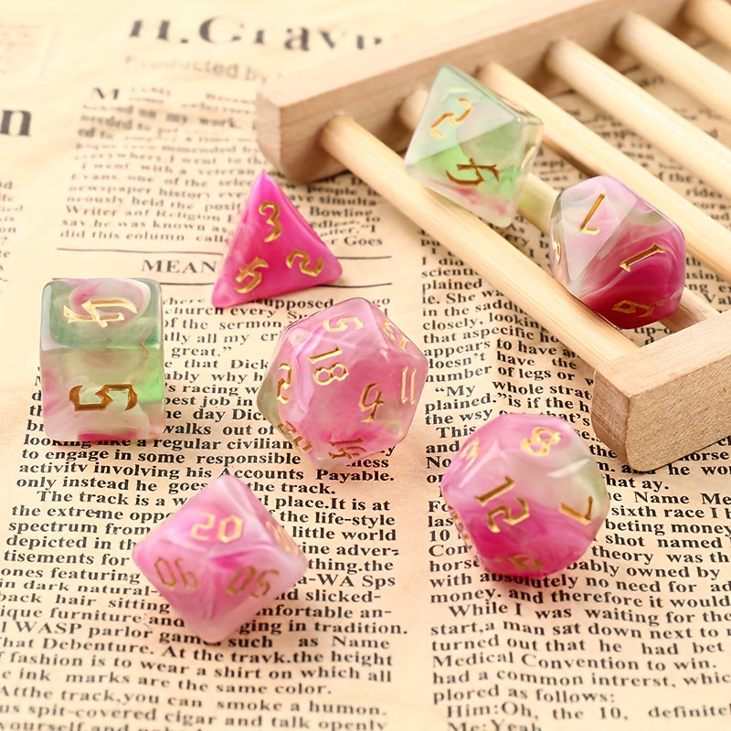 7pcs Four Sided Digital Dice Set for Tabletop Games