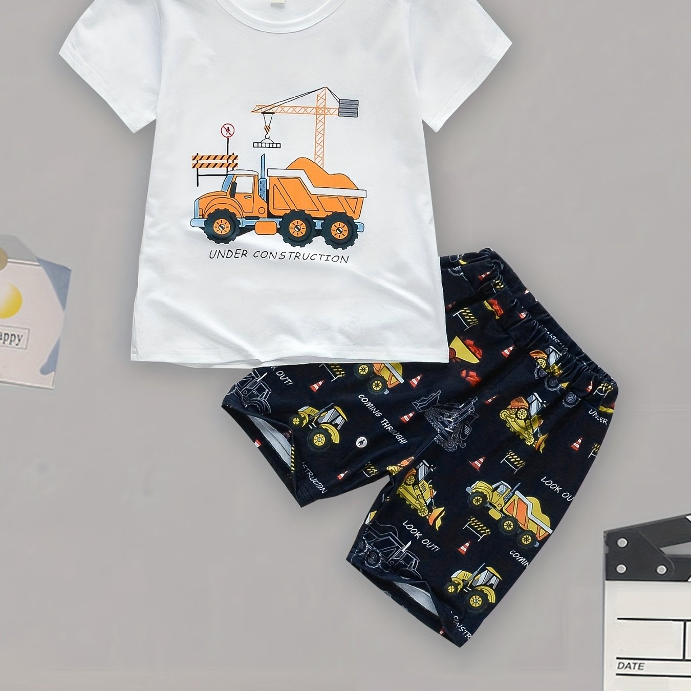 Boys Truck Under Construction T-shirt & Shorts Set