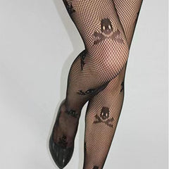 Women's Skull Pattern Fishnet Stockings Tights