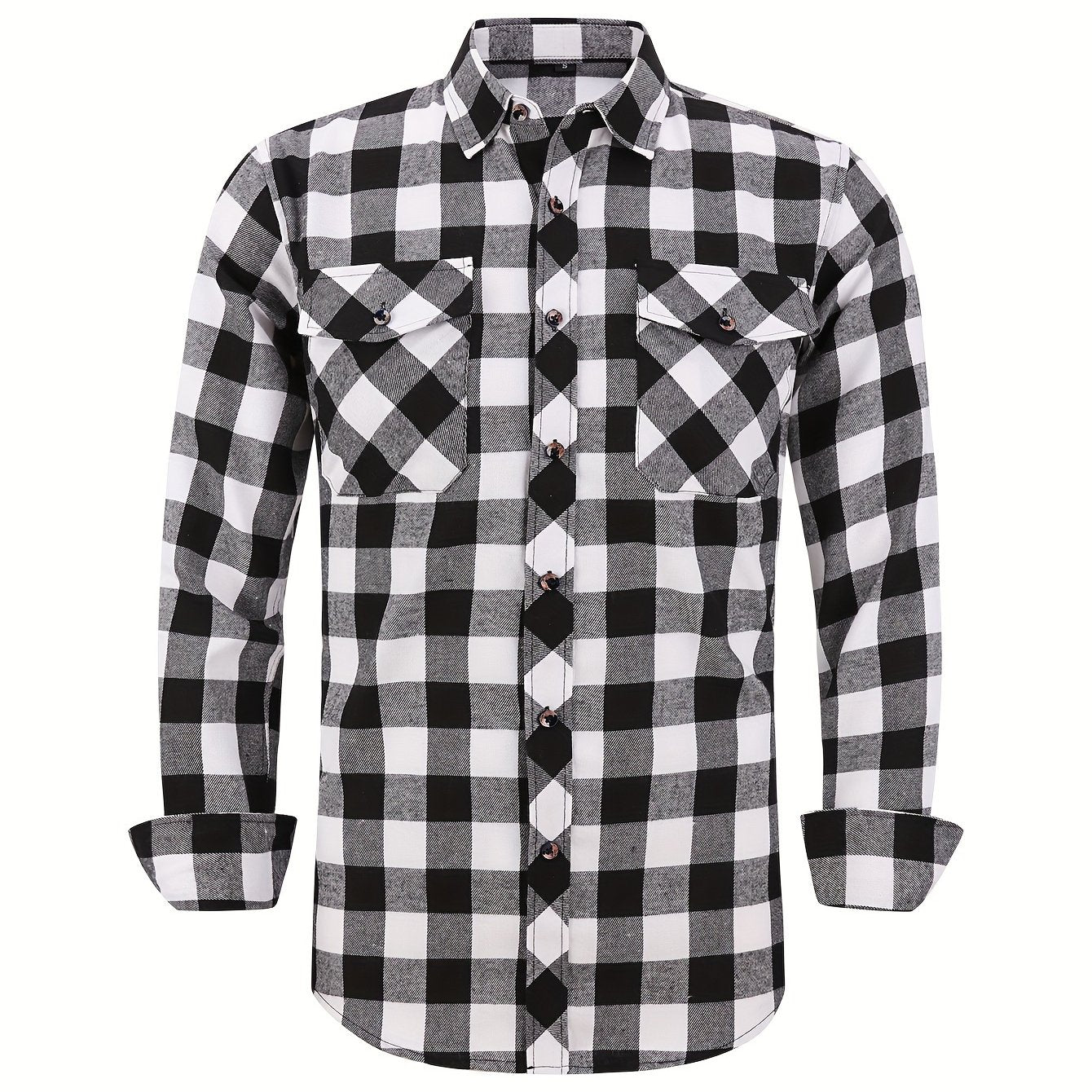 Men's Casual Plaid Button Up Shirt