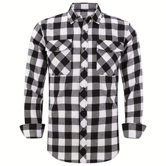 Men's Casual Plaid Button Up Shirt