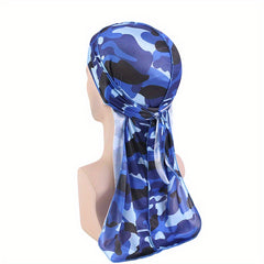 Camouflage Wave Long Tail Hat Turban Pirate Hat Men's And Women's Turban Hat
