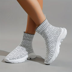 Women's High Top Sock Boots Slip On Ankle Boots