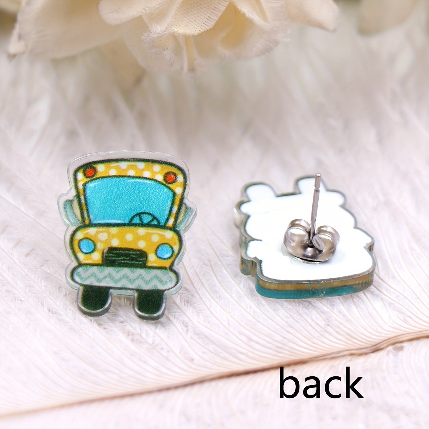 Y2K Style Bus Car Earrings for Mother and Child