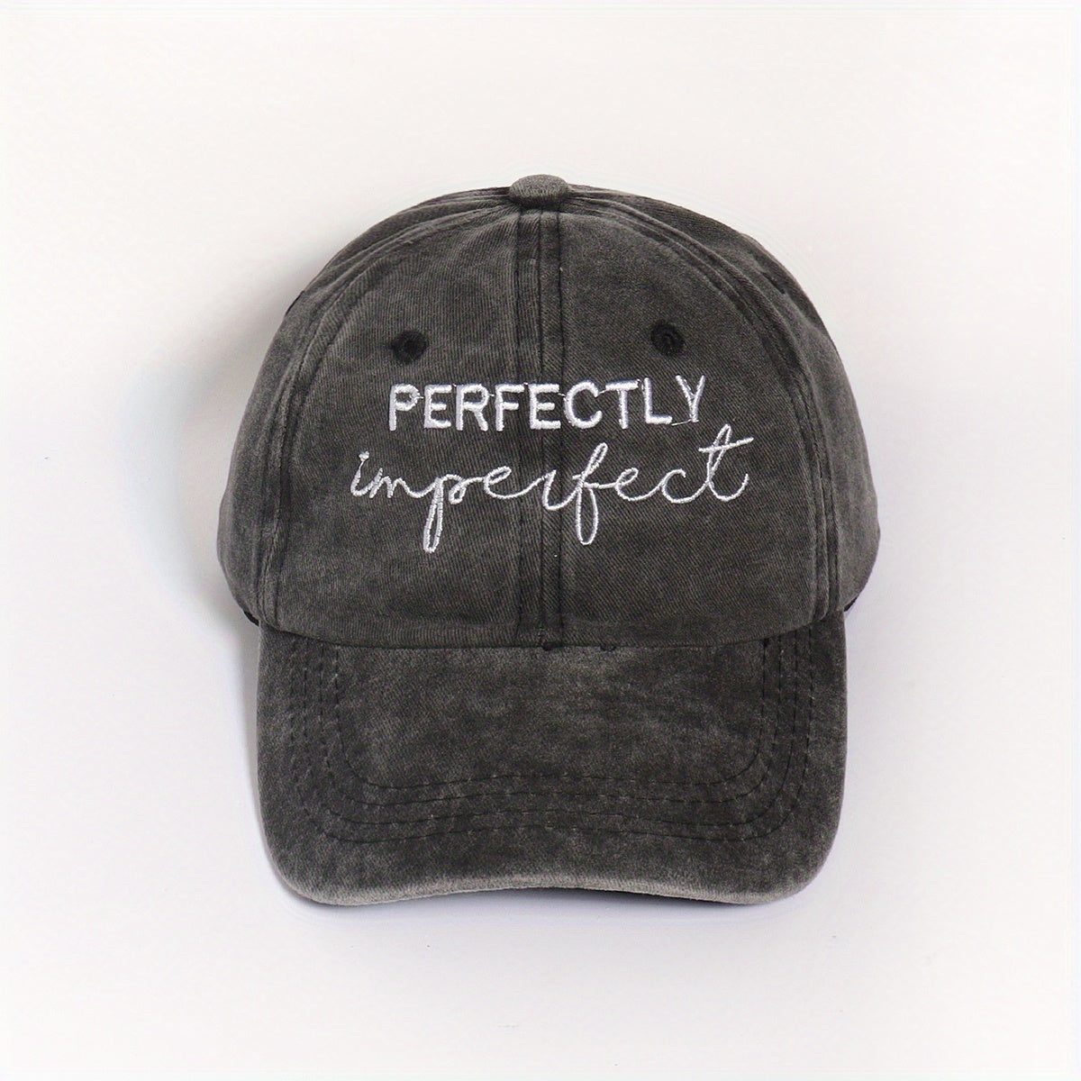 Embroidery Baseball Cap Gray Washed Distressed Dad Hats Adjustable Sun Hats