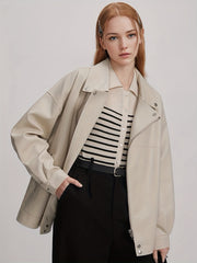 Solid Drop Shoulder Jacket Casual for Fall & Winter