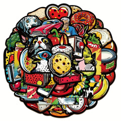 50pcs Retro Waterproof Vinyl Stickers Water Bottles Laptops Skateboards Luggage