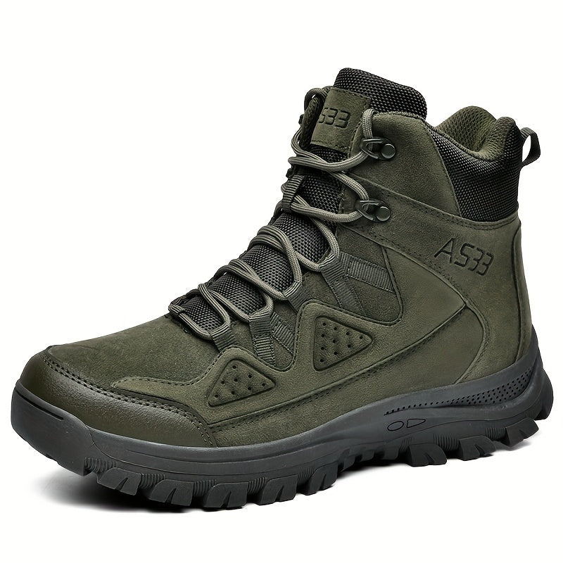 Men's High Top Military Style Hiking Boots Non-Slip Lace Up Shoes