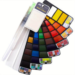 42 Colors Watercolor Paint Set Foldable Kit with Brushes for Artists