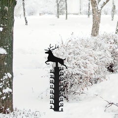 Metal Deer Snow Gauge Reindeer Garden Stake Christmas Elk Snow Measuring Ruler