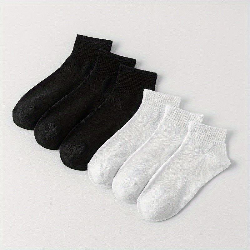 6 Pairs Solid Short Socks Women's Stockings