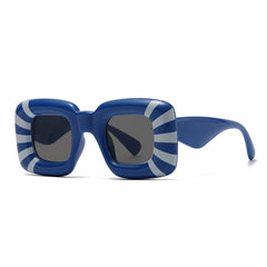 Striped Square Sunglasses UV400 for Beach Party Club