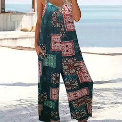 Boho Tie Dye Wide Leg Cami Jumpsuit for Women