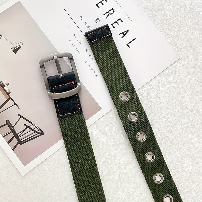 Canvas Belt Woven Pin Buckle Belt Student Jeans Belt For Men