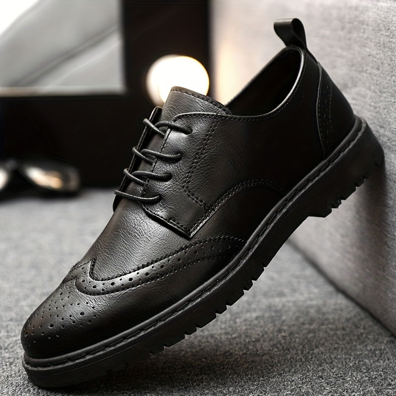 Men's Derby Shoes Brogue Lace-up Front Business Formal