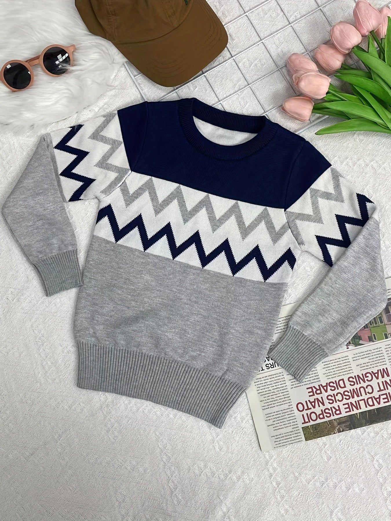 Boys Double Layer Thick Warm Pullover Sweater