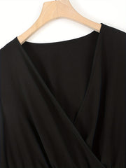 Romper Women's Plus Solid Long Sleeve Loose Fit Romper